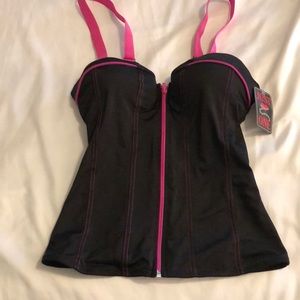 Black & Neon Pink Bustier